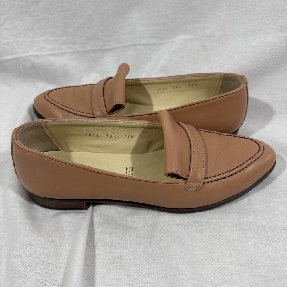 Sarah Flint Alysia Shoes 38 1/2 Leather Loafers US 8/8.5 Pink Coral